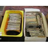 TWO BOXES OF VARIOUS VINYL 45RPM RECORDS