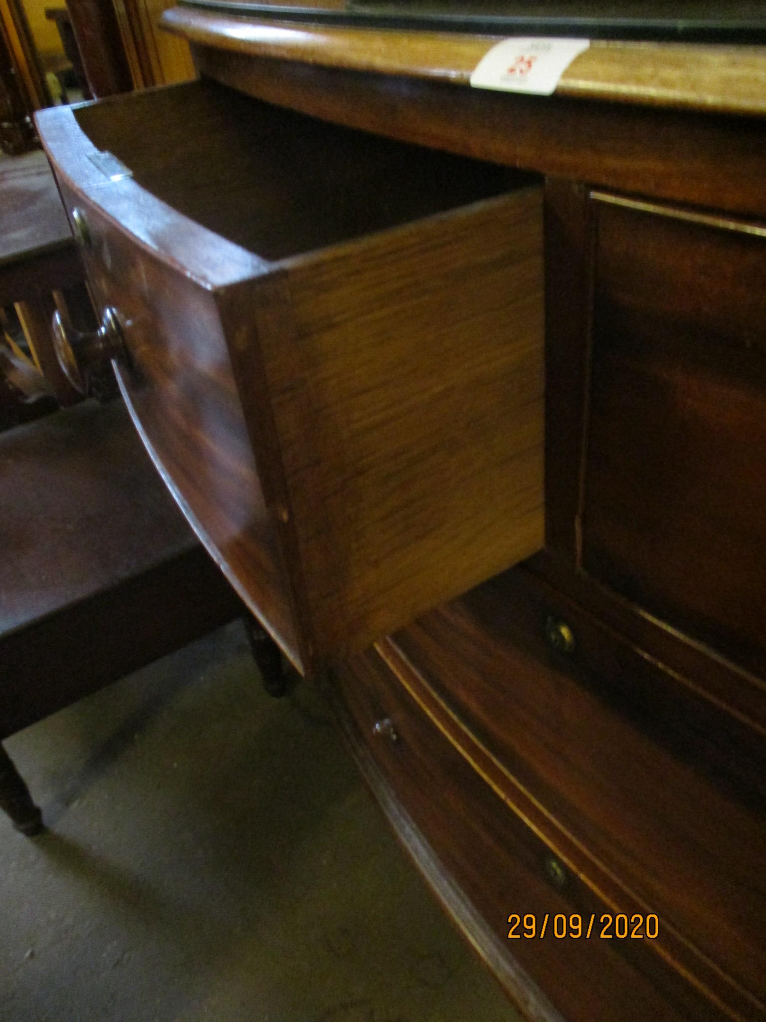 VICTORIAN BOW FRONT FOUR DRAWER CHEST, 93CM WIDE - Image 2 of 2