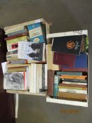 FOUR BOXES OF BOOKS, VARIOUS TITLES, NOVELS ETC