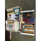 FOUR BOXES OF BOOKS, VARIOUS TITLES, NOVELS ETC