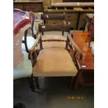 PAIR OF REGENCY PERIOD BAR BACK CARVER CHAIRS