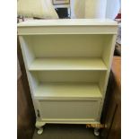 CREAM PAINTED BOOKCASE CABINET, 61CM WIDE