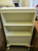 CREAM PAINTED BOOKCASE CABINET, 61CM WIDE