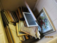 BOX OF VARIOUS PICTURES FRAMES, PICTURES AND PRINTS