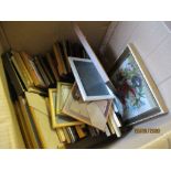 BOX OF VARIOUS PICTURES FRAMES, PICTURES AND PRINTS