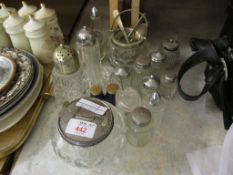GLASS WARES WITH PLATED MOUNTS