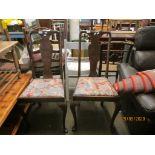PAIR OF UPHOLSTERED DINING CHAIRS