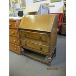 20TH CENTURY OAK BUREAU, 76CM WIDE