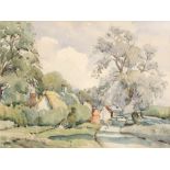 •AR Rowland Fisher, ROI, RSMA (1885-1969), "Ilketshall Common", watercolour, signed lower left, 28 x