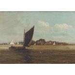 AW, (19th century), "Oulton Broad", oil on canvas, monogrammed and dated 92 lower right, 17 x 24cm