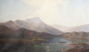 Henry Bright (1810-1873), Extensive Welsh Lakeland scene, oil on canvas, signed and dated 1858 lower