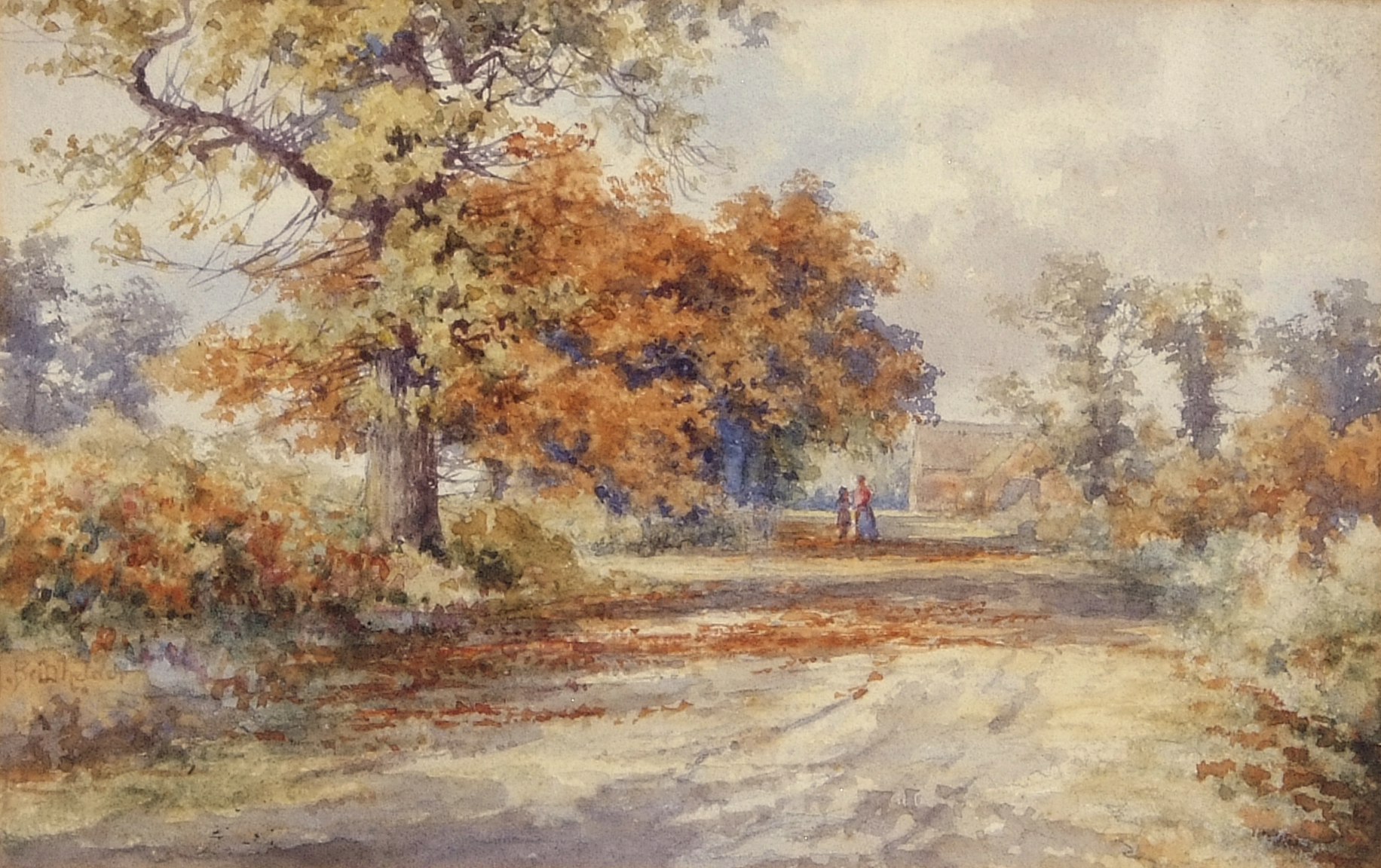 Stephen John Batchelder (1849-1932), "Along the shadowed way", watercolour, signed lower left,