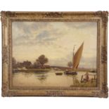 Robert Bagge Scott (1849-1925), "Acle Bridge", oil on canvas, signed lower left, 42 x 55cm.