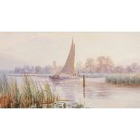 Stephen John Batchelder (1849-1932), "Golden Glow - Ranworth", watercolour, signed lower centre,