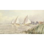 Stephen John Batchelder (1849-1932), "A fresh breeze - Hickling Broad", watercolour, signed lower