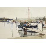 •AR Josiah Sturgeon, RSMA, RI, FRIBA (1919-1999), Boats in an estuary, watercolour, signed lower