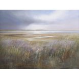 •AR Michael J Sanders (born 1959), North Norfolk landscape, acrylic on canvas, signed lower right,