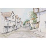 •AR Jason Partner, LSA (1922-2005), Pulls Ferry and Elm Hill, Norwich, pair of watercolours, both