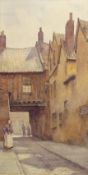 Gertrude Caroline Fitt (1863-1942), "Crown Courtyard, Elm Hill, Norwich", watercolour, signed and