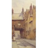 Gertrude Caroline Fitt (1863-1942), "Crown Courtyard, Elm Hill, Norwich", watercolour, signed and