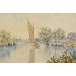 Stephen John Batchelder (1849-1932), "Near Wroxham", watercolour, signed lower left, 19 x 29cm