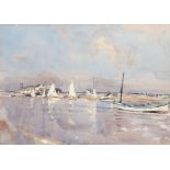 •AR Frederick William Baldwin, SMA (1899-1984), "Sailing at Southwold", watercolour, signed lower
