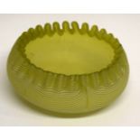 Art Glass bowl, with a green ground with a latticino type decoration