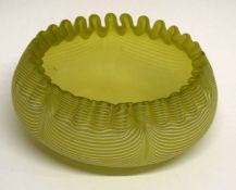 Art Glass bowl, with a green ground with a latticino type decoration