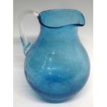 Swedish blue glass Art Deco jug circa 1920