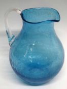 Swedish blue glass Art Deco jug circa 1920