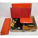 Two boxes containing various model railway including Hornby turntable, various 0 gauge track, CAII