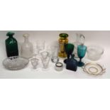 Assortment of glass wares including two commemorative pieces, one for Victoria 1837-1887, a white