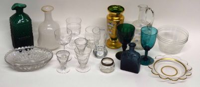 Assortment of glass wares including two commemorative pieces, one for Victoria 1837-1887, a white