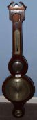 19th century mahogany wheel barometer retailed by Pattrick of Wisbeach (a/f), 97cm long