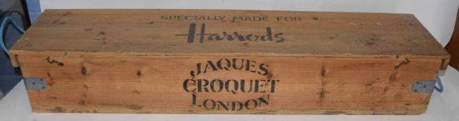 Vintage Jaques Croquet set, retailed by Harrods, in original box, 110cm long