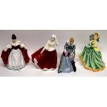 Group of Royal Doulton figures including Gayle HN2937, Sarah HN2265, Dorothy HN3098, and Elizabeth