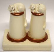 The Cats Collection by John Beswick, comprising a novelty cruet set circa 1984, 12cm high