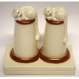 The Cats Collection by John Beswick, comprising a novelty cruet set circa 1984, 12cm high