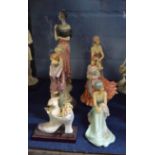 Group of Leonardo Collection figurines in 1920s style