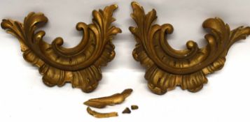 Bag of various scroll shaped gilt wood mounts