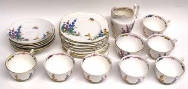 Part Crown Staffordshire mid-20th century tea set comprising 7 cups, saucers, milk jug, sugar bowl