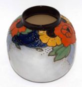 Royal Doulton Art Deco globular vase decorated with tube lined flowers in various colours