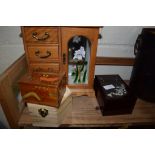 OCTAGONAL JEWELLERY BOX AND SMALL JEWELLERY CABINET