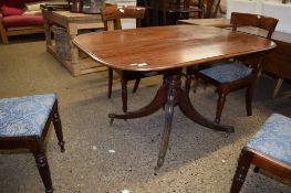 REGENCY PERIOD MAHOGANY RECTANGULAR PEDESTAL TABLE, 127CM WIDE