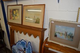 THREE VARIOUS WATERCOLOURS, TWO OF BROADLAND SCENES AND A FURTHER STILL LIFE (VARIOUS ARTISTS)