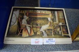 RESIN PLAQUE WITH TWO OLD LADIES SAT BY A FIRE “FRIENDLY CALL” BY IVOREX