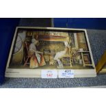 RESIN PLAQUE WITH TWO OLD LADIES SAT BY A FIRE “FRIENDLY CALL” BY IVOREX