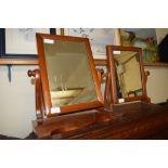 TWO VICTORIAN SWING MIRRORS, 48 AND 44CM HIGH RESPECTIVELY