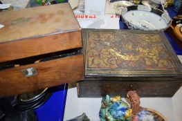 TWO LATE 19TH CENTURY WOODEN JEWELLERY BOXES