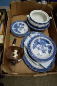 BOOTHS REAL OLD WILLOW PLATES AND TUREEN